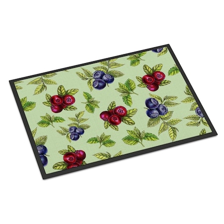 Carolines Treasures Berries in Green Indoor or Outdoor Mat, 24 x 36 in. BB5208JMAT